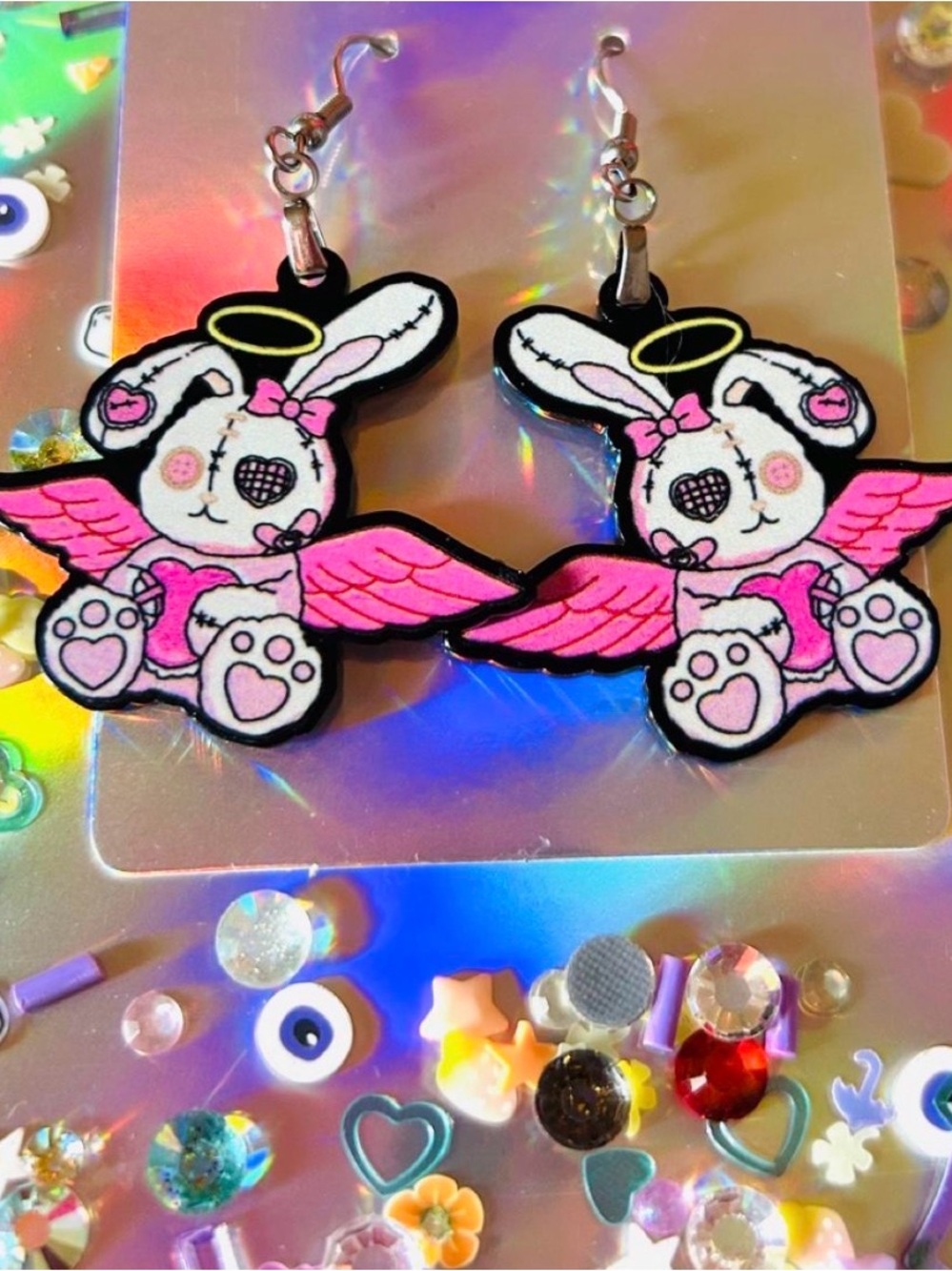 Halloween Angel Bunny Earrings